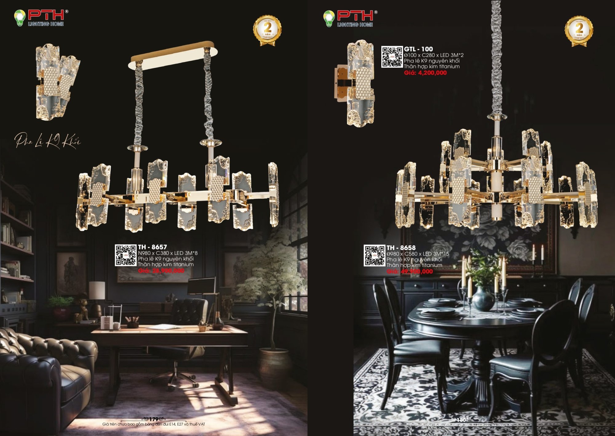 Bảng giá đèn trang trí PTH Lighting Home 2026